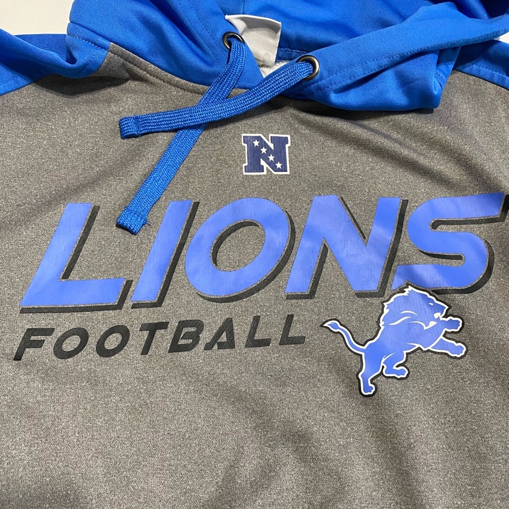 Detroit lions grey blue Hoodie S - Picture 3 of 8
